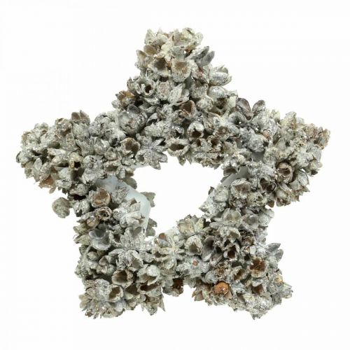 Artikel Ophangster kerstdecoratie wit, glitter Ø15cm