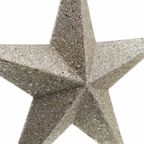 Artikel Glittersterren om champagne op te hangen Ø21cm 3st