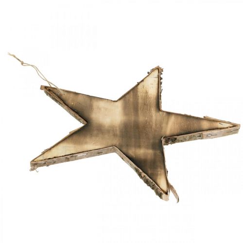 Floristik24 Kerstboomdecoratie hout ster natuur, gevlamd H25cm