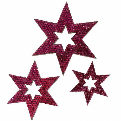 Artikel Strooidecoratie ster paars 3-5cm 48 st