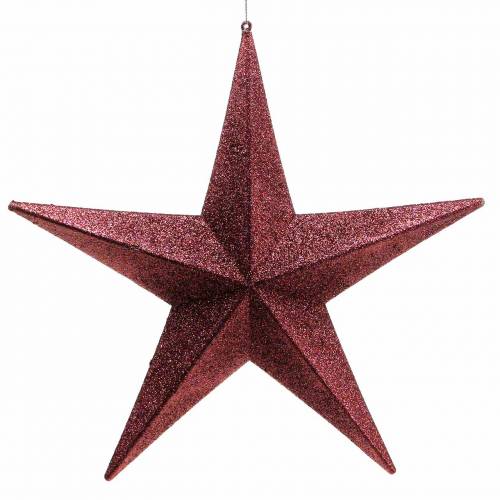 Floristik24 Glitterster om op te hangen Bourgondië Ø30cm