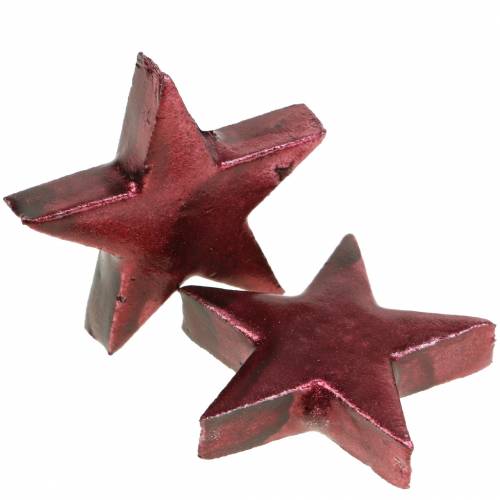 Floristik24 Decoratieve sterren donkerrood 4cm 12st