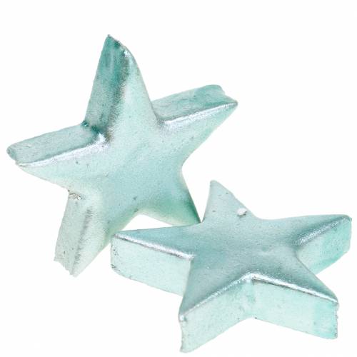 Floristik24 Decoratieve sterren ijsblauw 4cm 12st