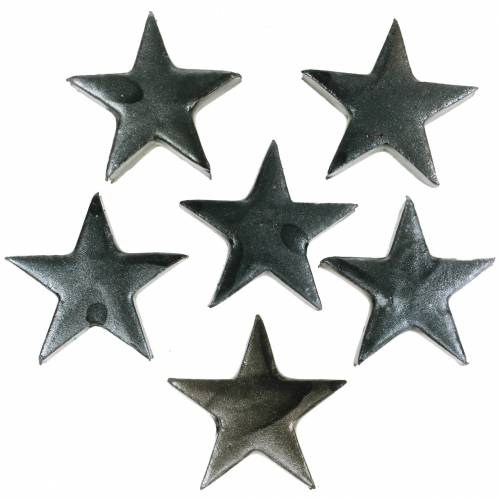 Floristik24 Decoratieve sterren grijs 4cm 12st