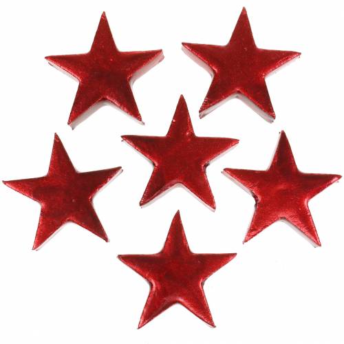 Floristik24 Deco sterren rood 4cm 12st
