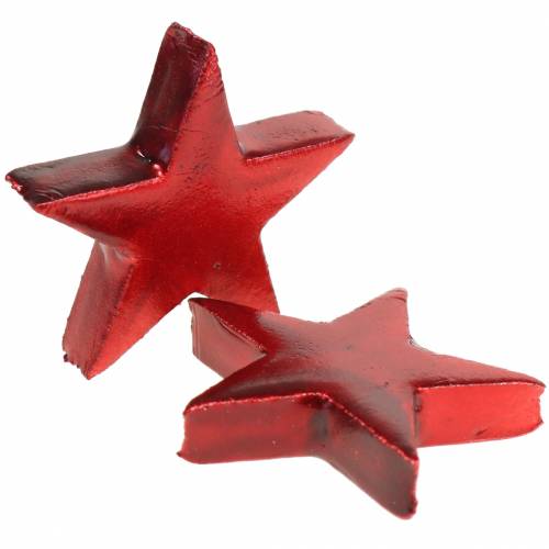 Artikel Deco sterren rood 4cm 12st