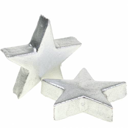 Floristik24 Decoratieve sterren zilver 4cm 12st