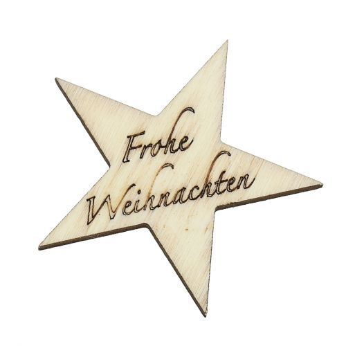 Floristik24 Ster Vrolijk Kerstfeest Natuur 5cm 30st