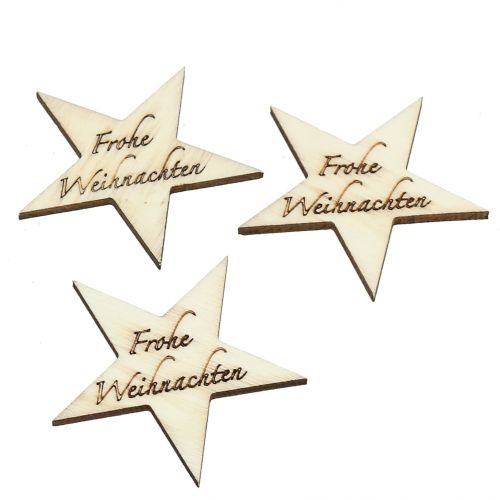 Floristik24 Ster Vrolijk Kerstfeest Natuur 5cm 30st