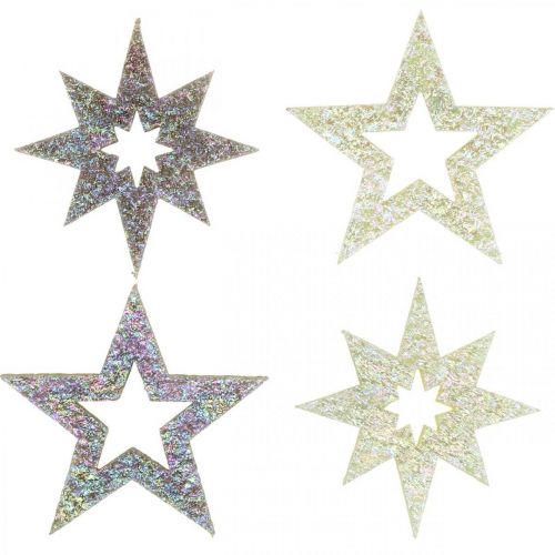 Floristik24 Decoratieve sterren voor knutselen geel, bruin schuimrubber 4cm 36 st