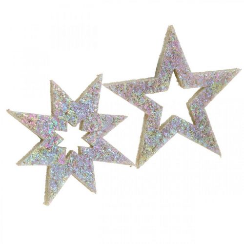 Artikel Decoratieve sterren voor knutselen geel, bruin schuimrubber 4cm 36st