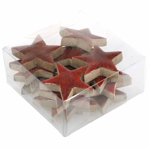 Floristik24 Strooidecoratie ster mango rood geverfd 5×5cm 16 st
