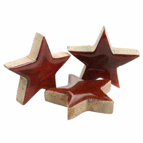 Floristik24 Strooidecoratie ster mango rood geverfd 5×5cm 16 st