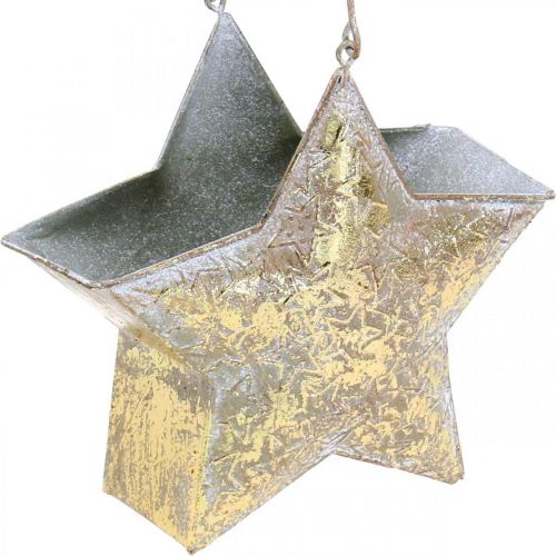 Floristik24 Decoratief ster metaal om op te hangen en te decoreren Goud Ø13cm