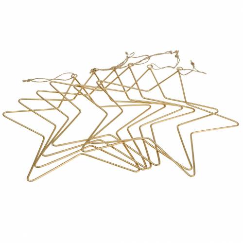 Floristik24 Decoratiester om op te hangen goudkleurig metaal Ø25cm 6st