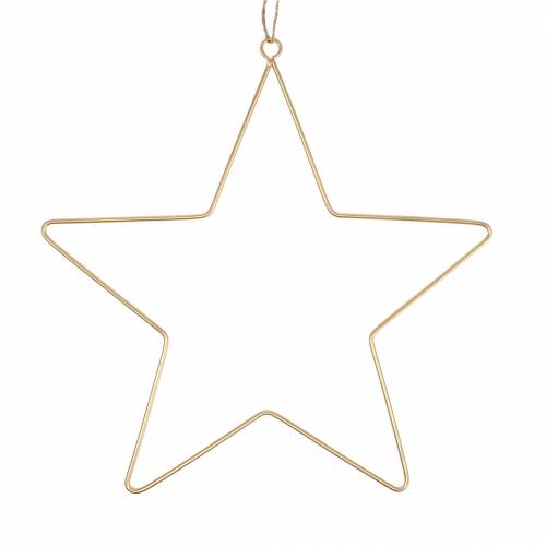 Decoratiester om op te hangen goudkleurig metaal Ø35cm 4st