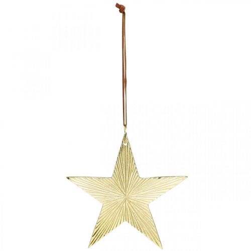 Artikel Gouden ster, adventdecoratie, decohanger voor Kerstmis 12×13cm 2st