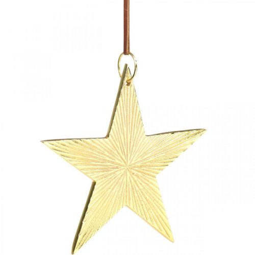 Artikel Gouden ster, adventdecoratie, decohanger voor Kerstmis 12×13cm 2st