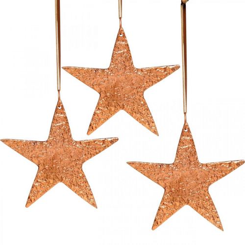 Artikel Decoratieve ster om op te hangen, adventsdecoratie, metalen hangers koperkleurig 12 × 13cm 3st