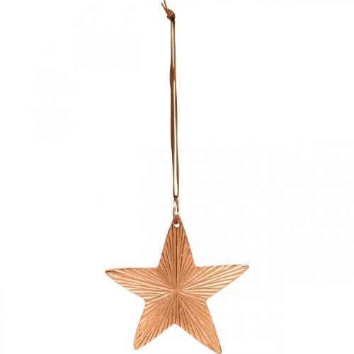 Artikel Ster hanger, kerstversiering, metalen decoratie koperkleurig 9.5 × 9.5cm 3st