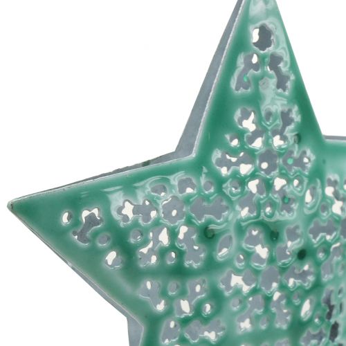 Artikel Ster mintgroen om op te hangen 9,5cm 1 stuk