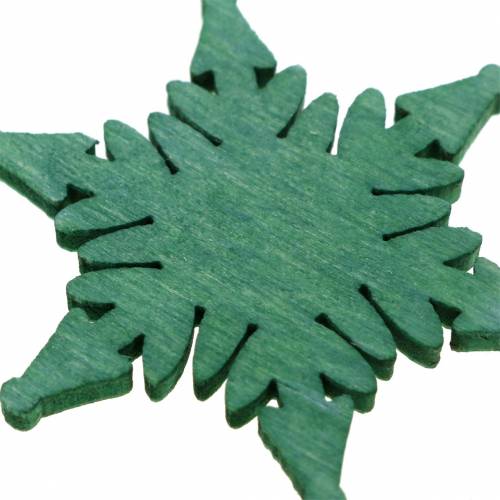 Artikel Strooidecoratie kerstster groen, wit assorti 4cm 72 st