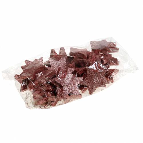 Floristik24 Ster met glitter strooi decoratie 6.5cm roze 36st