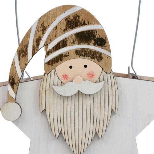 Artikel Ster gemaakt van hout kabouter goud witte tafeldecoratie 15,5×6×16,5cm