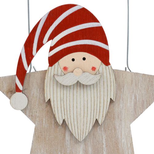 Artikel Ster gemaakt van hout kabouter rood witte tafeldecoratie 15,5×6×16,5cm