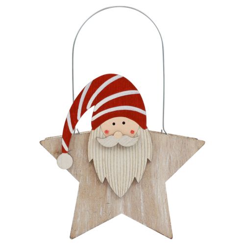 Artikel Ster gemaakt van hout kabouter rood witte tafeldecoratie 15,5×6×16,5cm