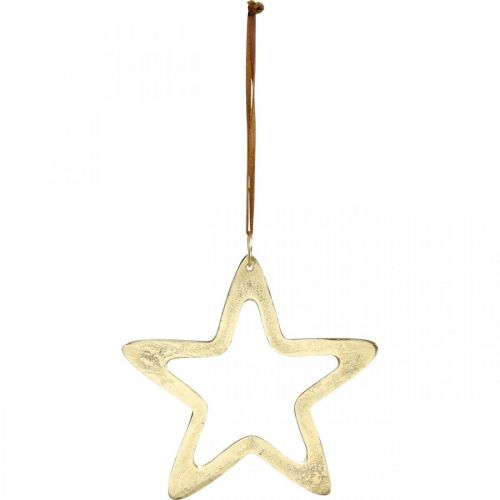 Artikel Kersthanger, sterdecoratie voor Advent, decoratie ster goud 14 × 14cm