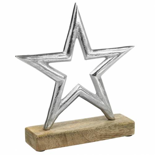 Floristik24 Staande ster mango, metaal zilver 21 × 16,5 cm