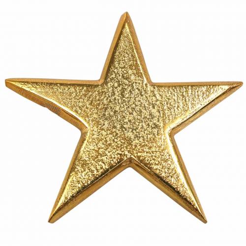 Floristik24 Gouden metalen sterren 7,8×7,4cm/6,4×6,2cm 8 st