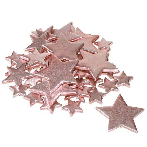 Artikel Sterdecoratie Kerst Roze Ø3/5/7cm – 2e keus – 44 stuks