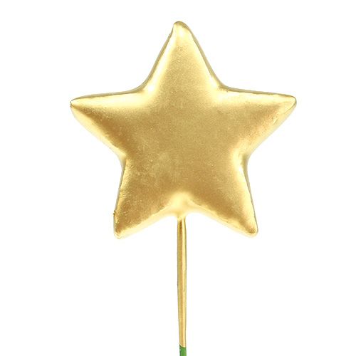 Floristik24 Sterren op draad voor knutselen goud 5cm L23cm 48 st
