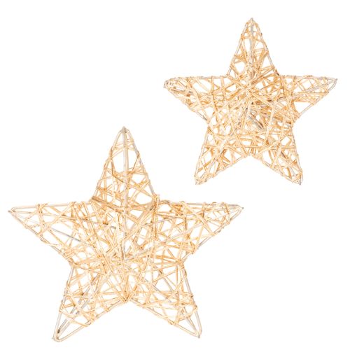 Decoratieve sterrenset van draad, twee maten, 10 cm, 12 stuks