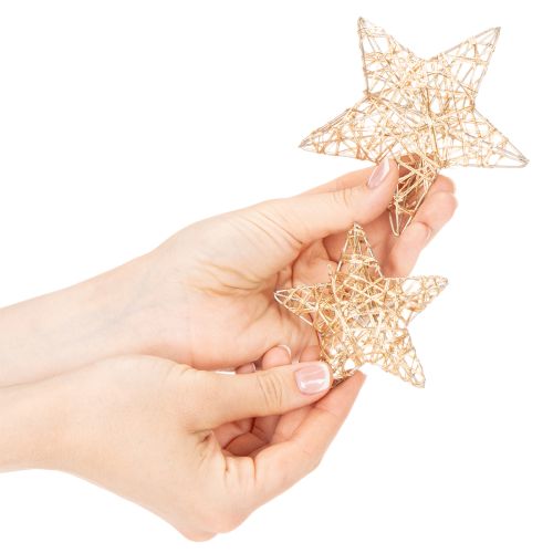 Decoratieve sterrenset van draad, twee maten, 10 cm, 12 stuks | Floristik24.nl