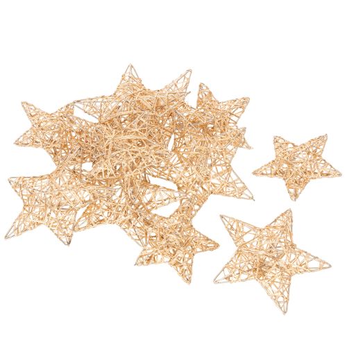 Decoratieve sterrenset van draad, twee maten, 10 cm, 12 stuks | Floristik24.nl