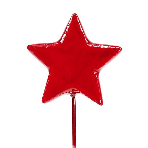 Floristik24 Sterren op draad voor decoratie 5cm rood 48 st
