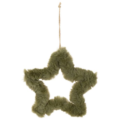 Hangende sterren van imitatiebont, pluche, voor ramen en deuren, 21 cm, 4 stuks | Floristik24.nl