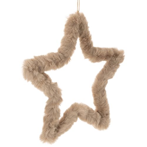 Decoratieve stervormige decoratie van imitatiebont om op te hangen, 30 cm, 3 stuks kopen | Floristik24.nl