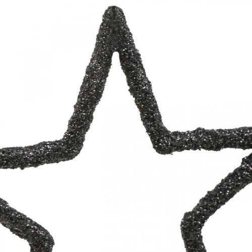 Artikel Strooidecoratie kerststerren zwart glitter Ø4cm 120st