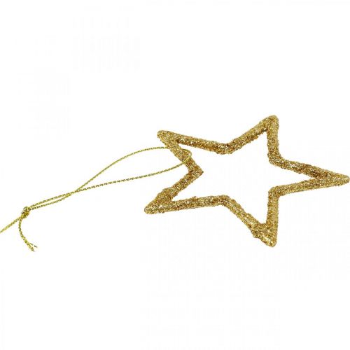 Floristik24 Kerstdecoratie sterhanger gouden glitter 7,5cm 40 st