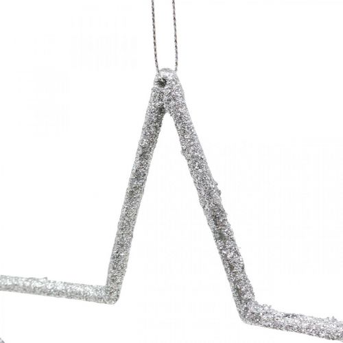 Artikel Kerstdecoratie ster hanger zilver glitter 17,5cm 9st