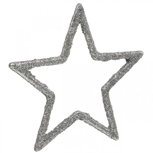 Artikel Strooidecoratie kerststerren zilver glitter Ø4cm 120 st