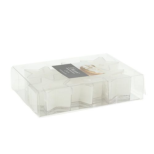 Floristik24 Sterren theelichtje met geur wit 4cm 6st