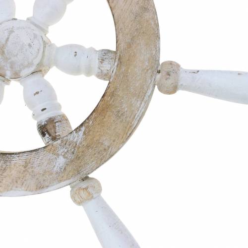 Floristik24 Decoratief stuurwiel Hout Wit 35cm