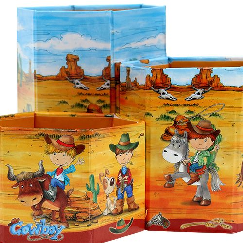 Floristik24 Pennenhouderset met cowboy motief H 6-12cm