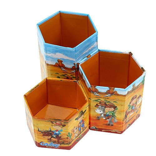 Floristik24 Pennenhouderset met cowboy motief H 6-12cm