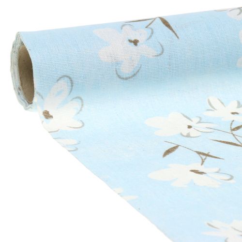 Artikel Decoratieve stof bloemen blauw 30cm x 3m